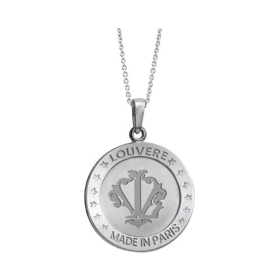 Louvere 'MIP' Pendant in premium stainless steel with laser-engraved design, showcasing expert craftsmanship.